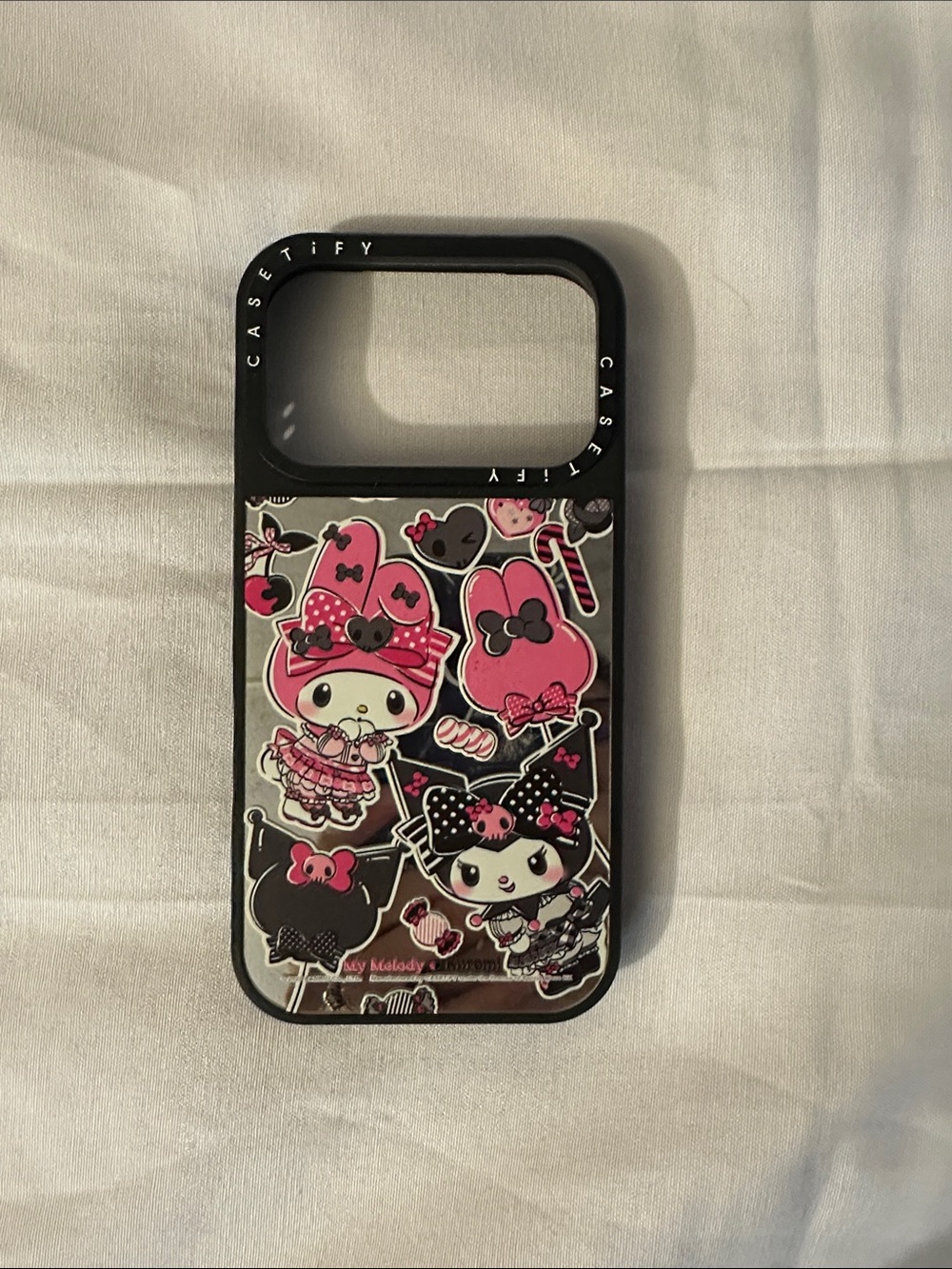 Casetify Black & Pink Sanrio My Melody and Kuromi Clear Character Case